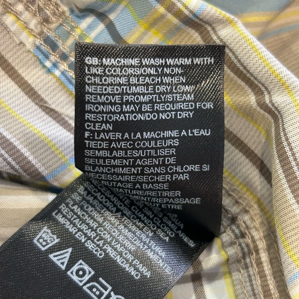 🔷”The North Face” Casual Blue/Tan & Yellow Plaid Button Down Short Sleeved Shirt - Picture 8 of 10
